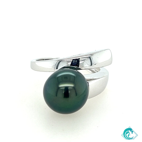 18KW Tahitian Pearl Victory Ring