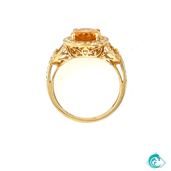 14KY Citrine Oval Ring