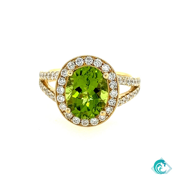 14KY Peridot Oval Ring