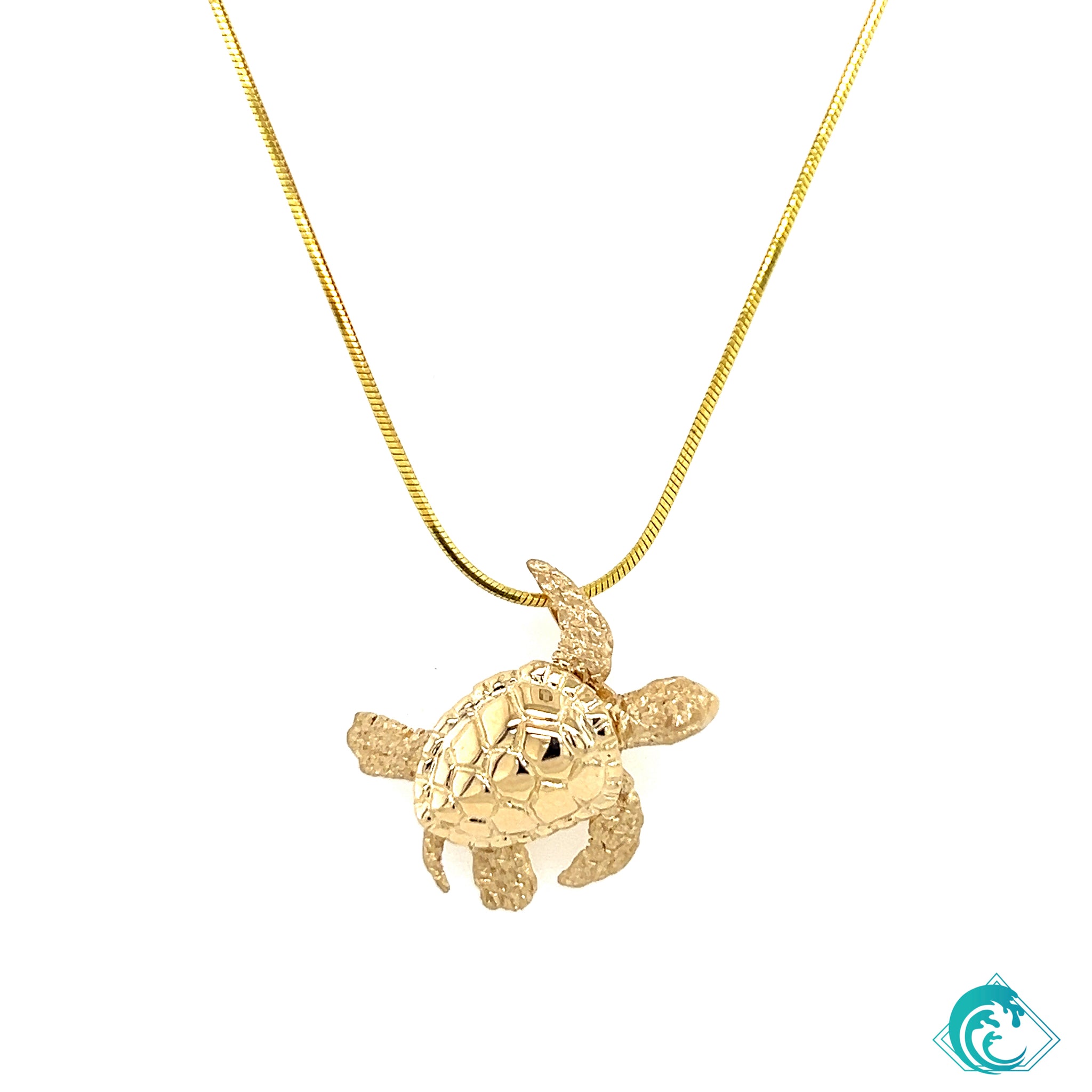 14KY Sea Turtle Pendant (20mm)