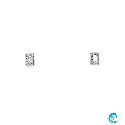 18KW Keiki Baguette Diamond Stud Earrings