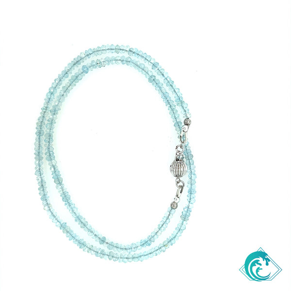 14KW Aquamarine Beaded Necklace