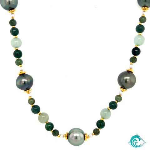 Jade & Tahitian Pearl Long Necklace