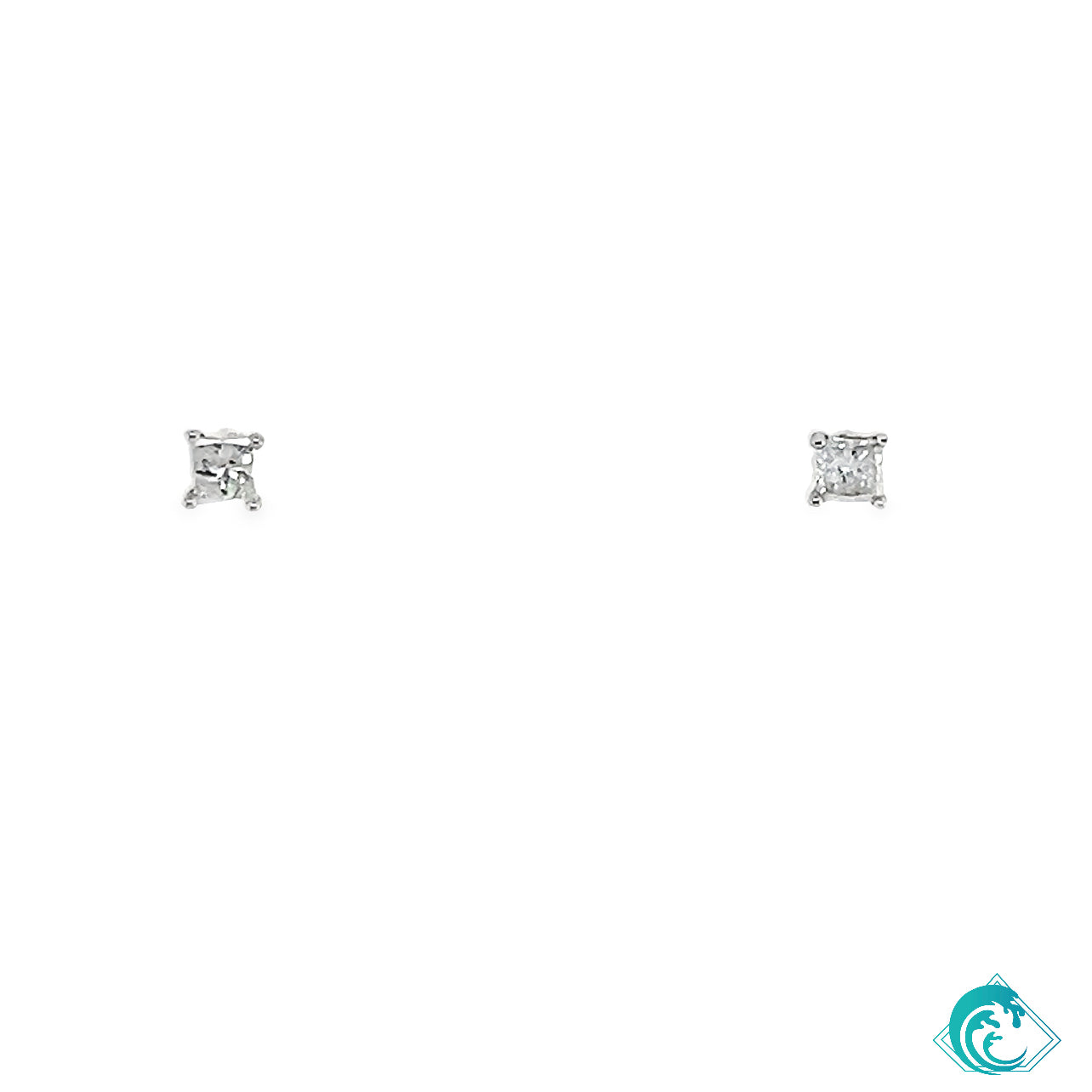 18KW Keiki Princess Cut Diamond Studs