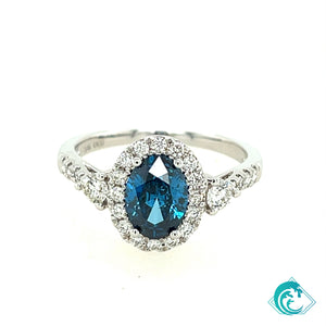 14KW Blue Diamond Ring