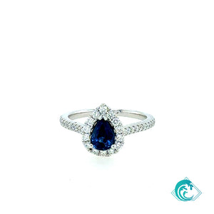 Platinum Pear Shape Sapphire Ring