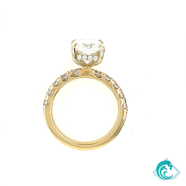 14K Sustainably Created 4ct Radiant Diamond Engagement Ring