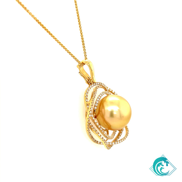 18KY Golden Pearl Enhancer Pendant