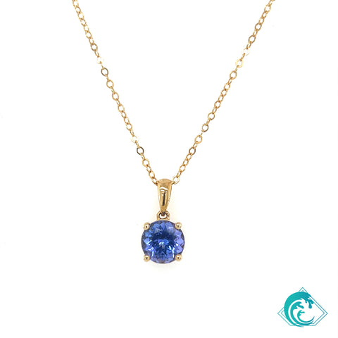 14KY Tanzanite Round Lani Pendant