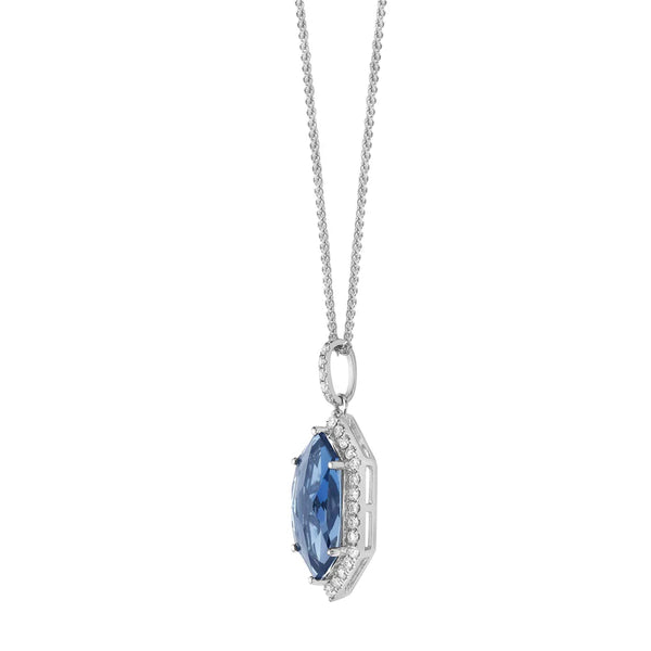 14KW London Blue Topaz Pendant