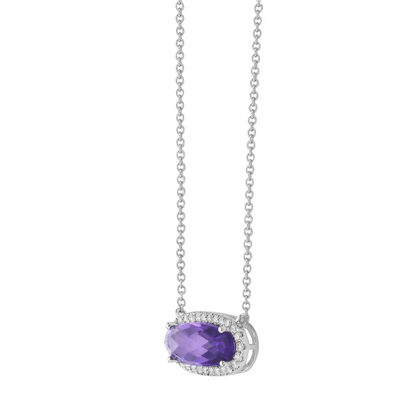 14KW Amethyst Bar Necklace