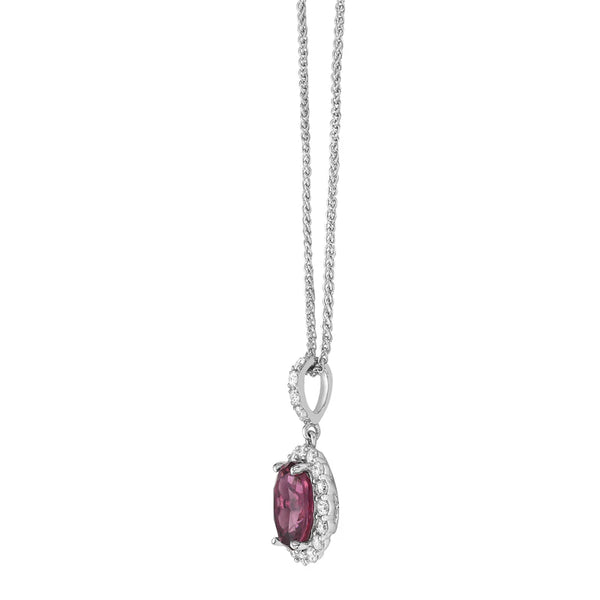 14KW Pink Tourmaline & Diamond Pendant