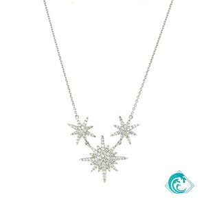 18KW Diamond Starburst Necklace