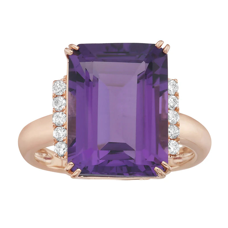 14K Rose Gold Amethyst Joya Ring