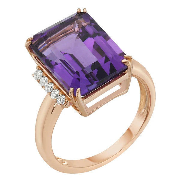 14K Rose Gold Amethyst Joya Ring