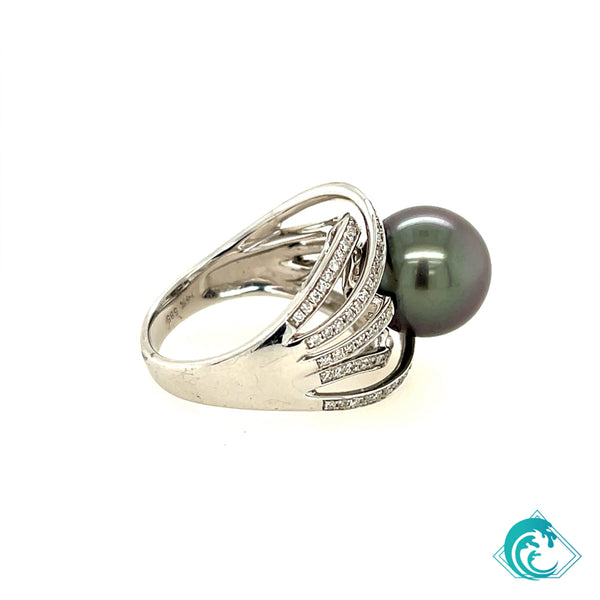 14KW Tahitian Pearl Kahala Ring