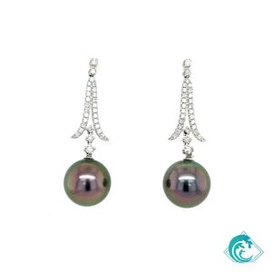 18KW Tahitian Pearl Akala Earrings