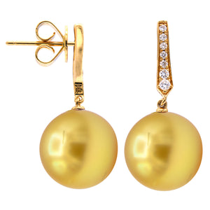 18KY Golden Indonesian Pearl Honua Earrings