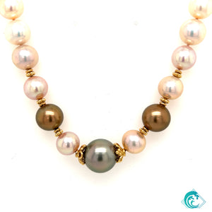 14K Tahitian & Edison Pearl Strand
