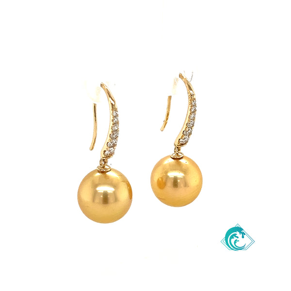 14KY Golden Indonesian Pearl Kalani Earrings