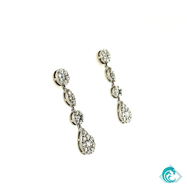 14KW Sustainably Created Diamond Dangle Earrings