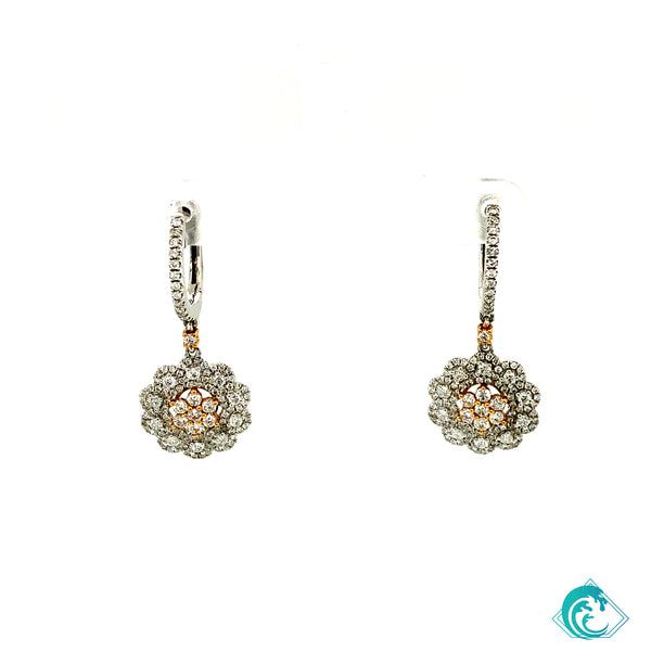 18KWR Diamond Floral Shape Earrings