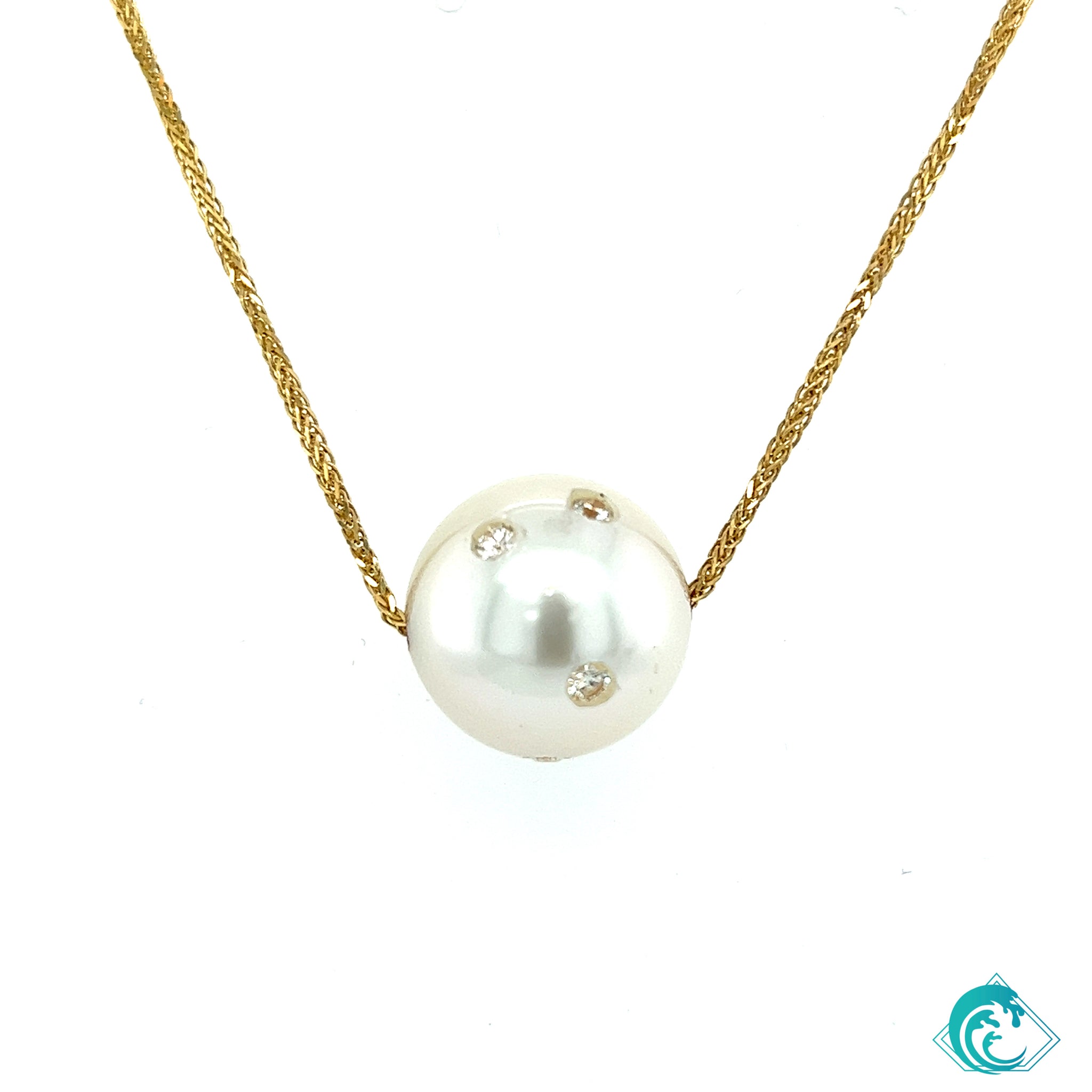 18K YG Australian Pearl Floater Necklace