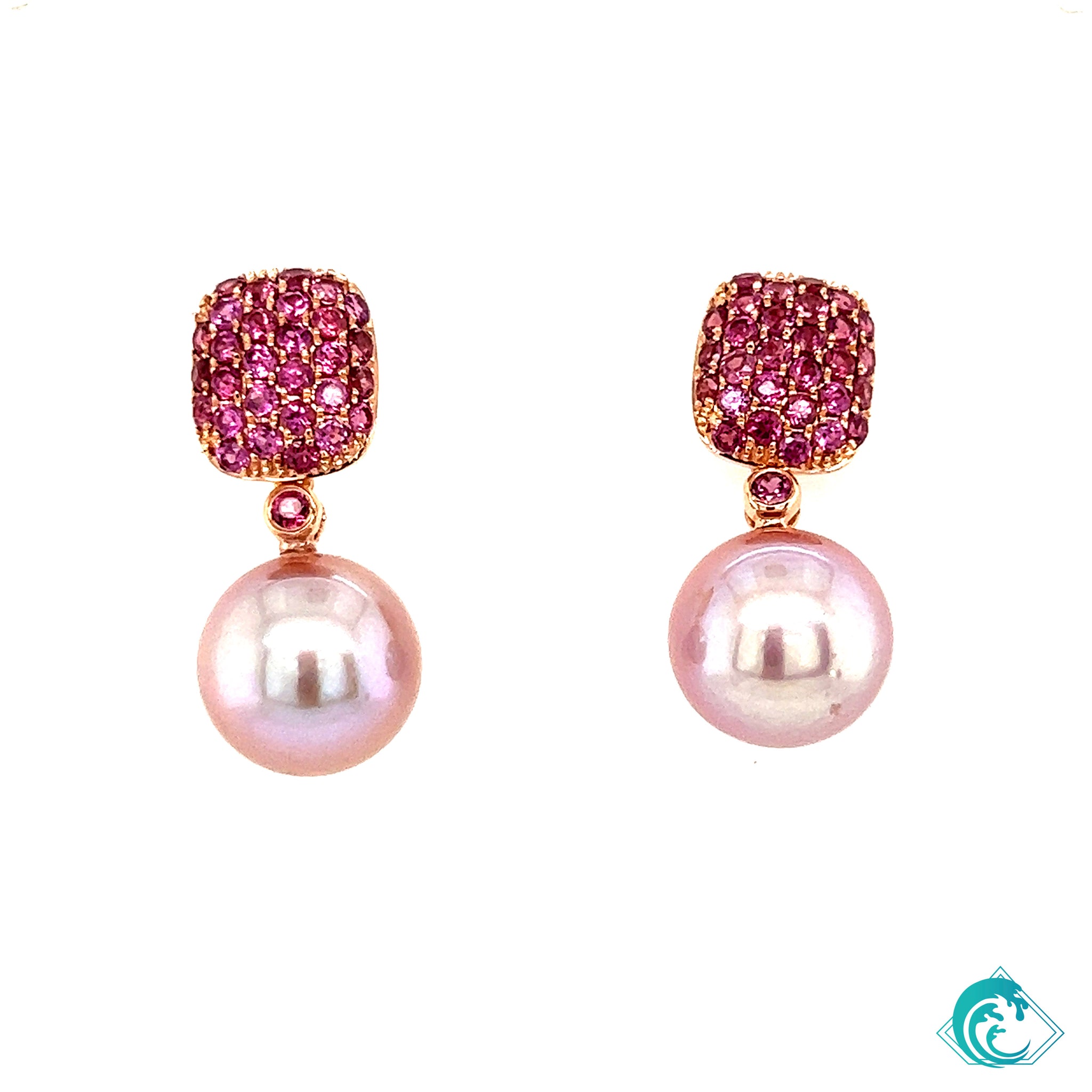 18KR Pink Edison Pearl Alison Earrings