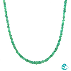 14KY Faceted Emerald Beaded Necklace