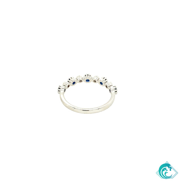 18k Dainty Sapphire Stackable Band
