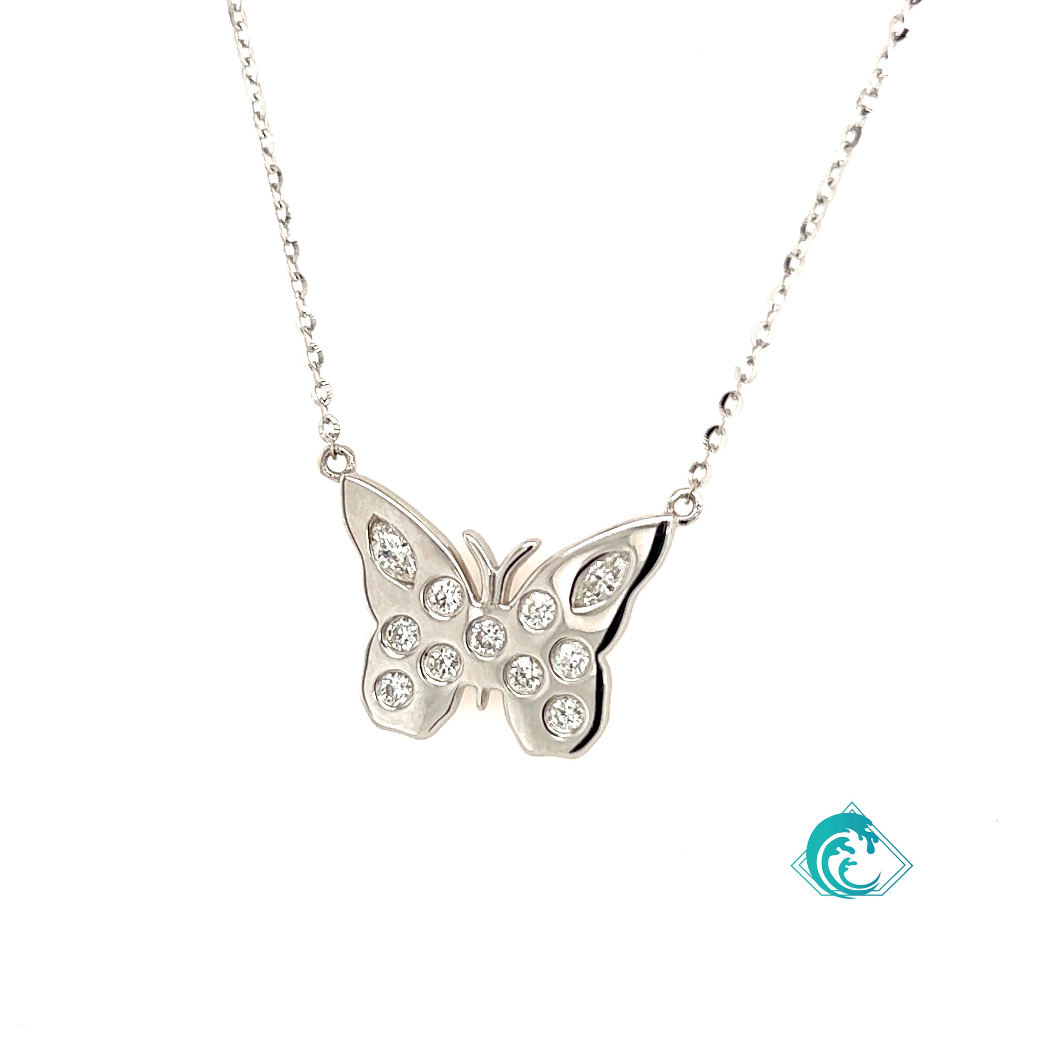 14KW Diamond Butterfly Necklace
