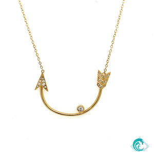 14KY Cupid's Arrow Diamond Necklace