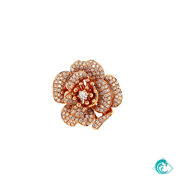 18KR Ara Rose Diamond Floral Ring