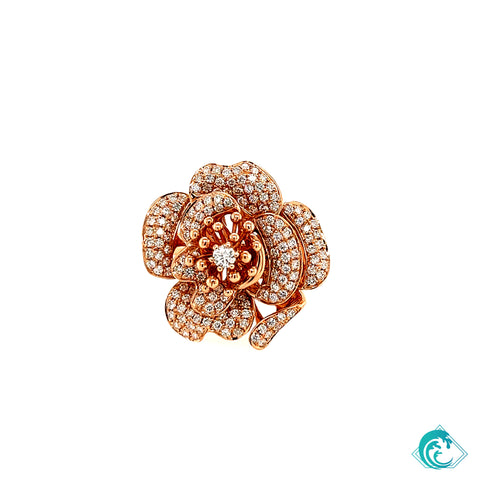 18KR Ara Rose Diamond Floral Ring