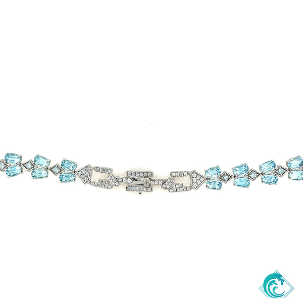 14KW Aquamarine Nalu Necklace