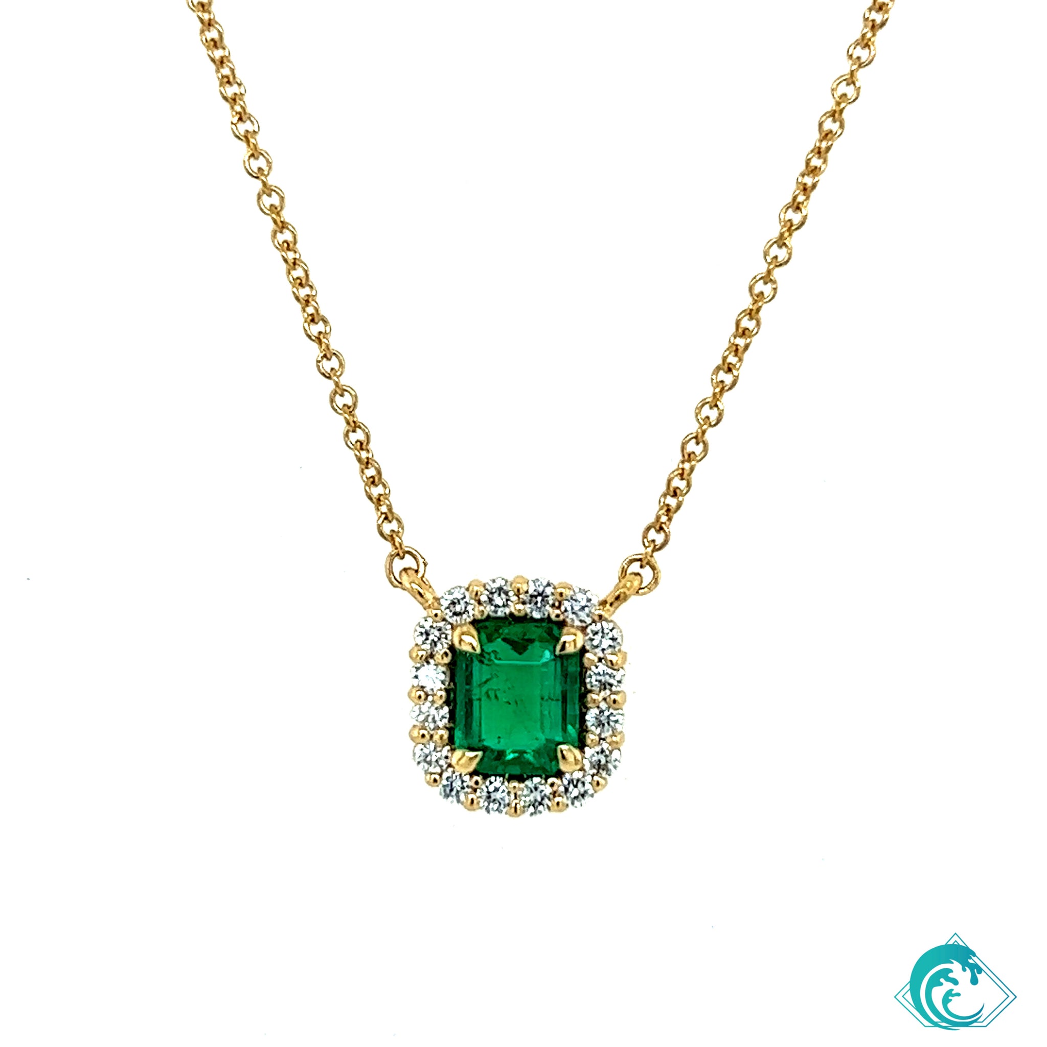 18KY Emerald & Diamond Leilani Necklace
