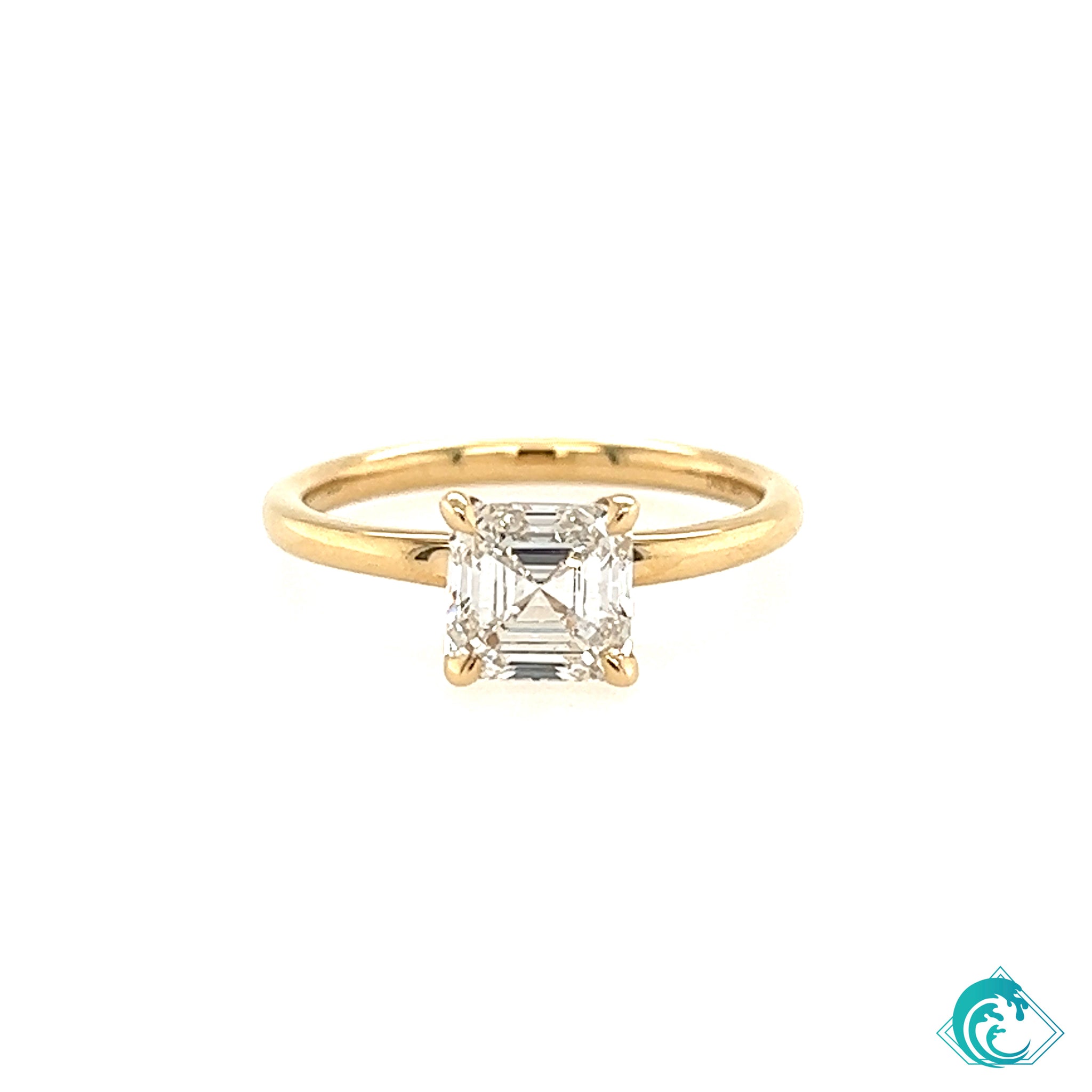 The Malia Asscher Cut Sustainably Created Engagement Ring