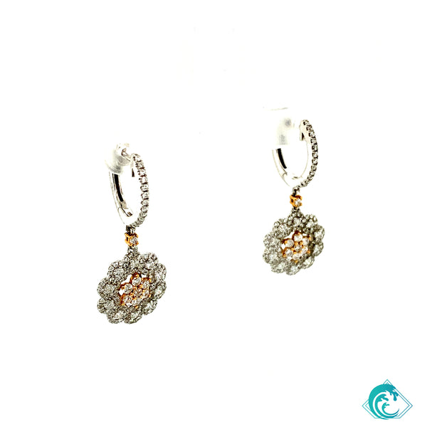18KWR Diamond Floral Shape Earrings
