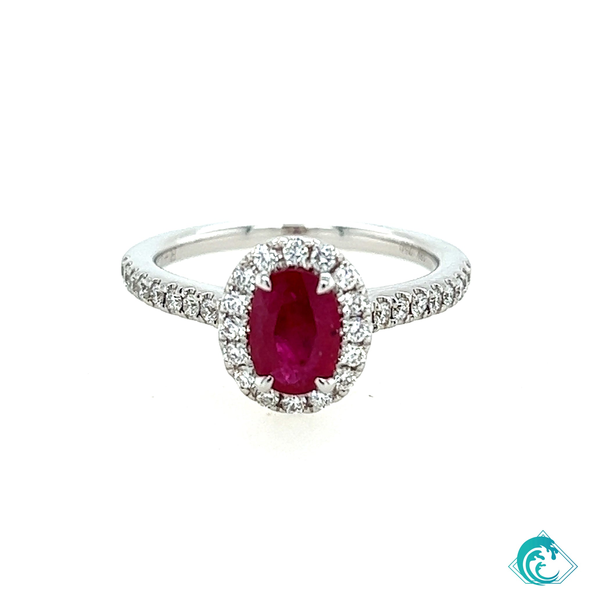 18KW Oval Ruby Ring