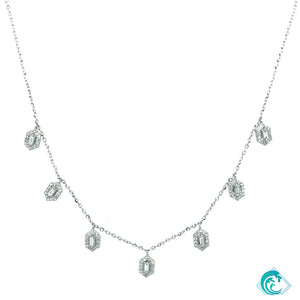 14KW Seven Charm Diamond Necklace