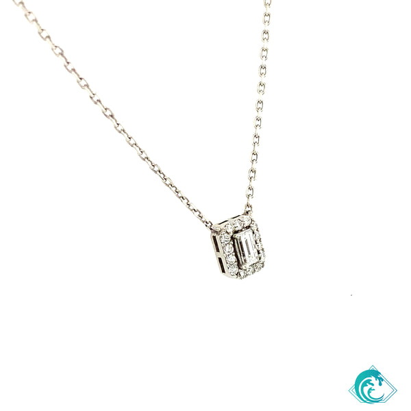 14KW Baguette Diamond Necklace