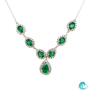 14K WY Geraldine Emerald & Diamond Necklace