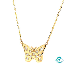 14KY Diamond Butterfly Necklace
