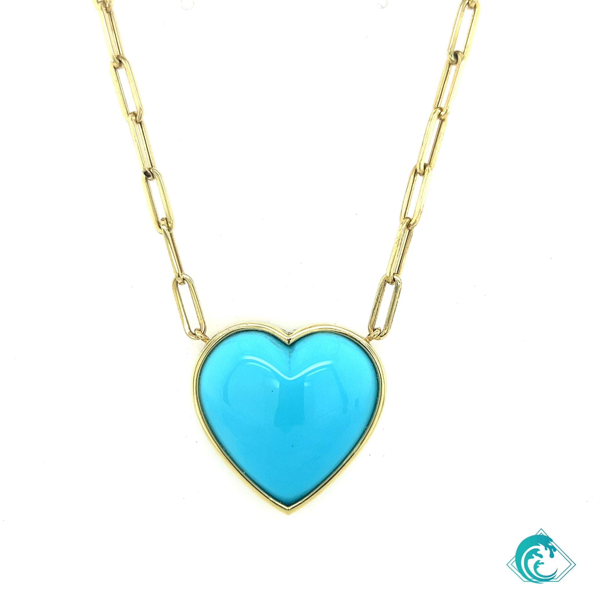 18KY Turquoise Heart Necklace