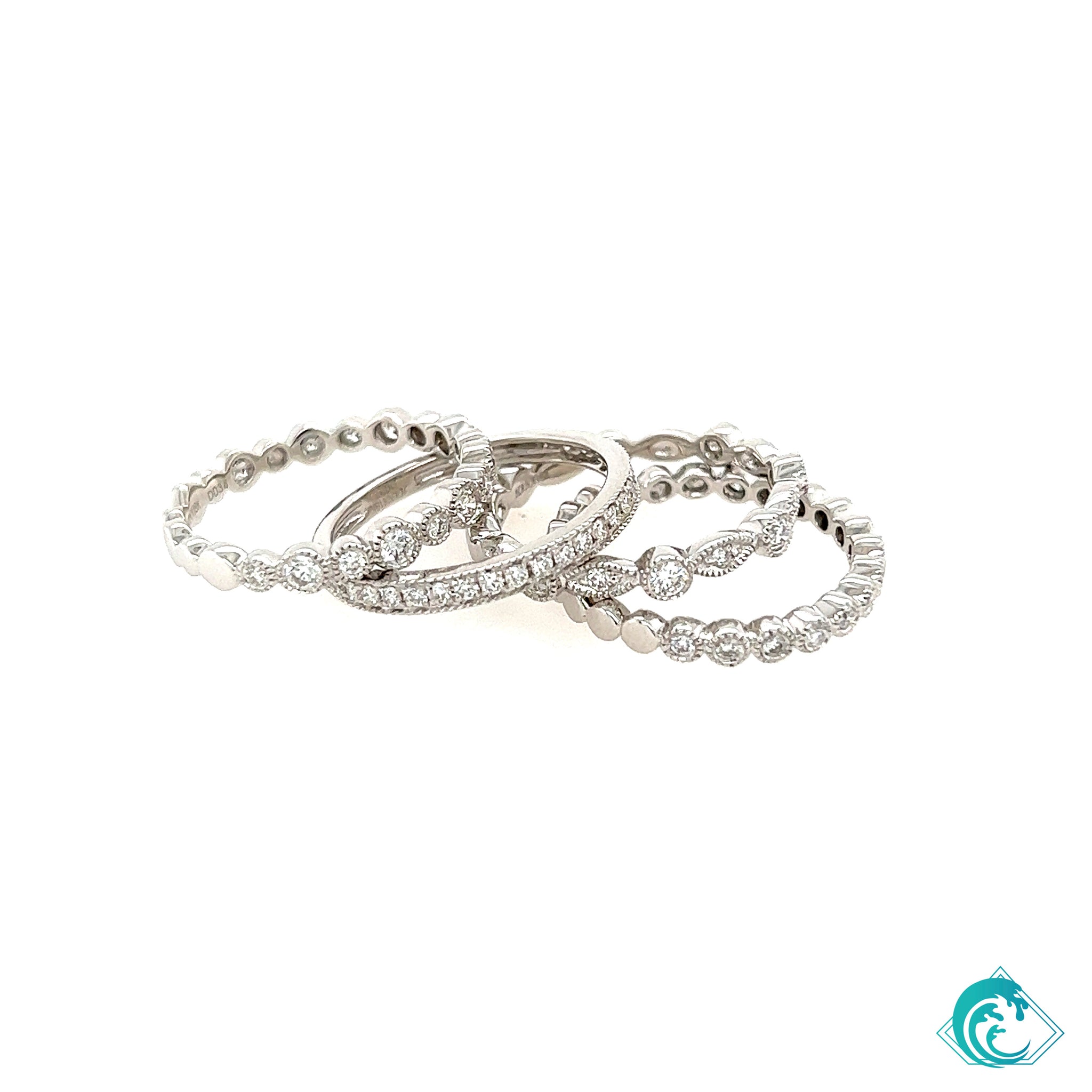 18K WG Stackable Diamond Bands (Sold Separately)