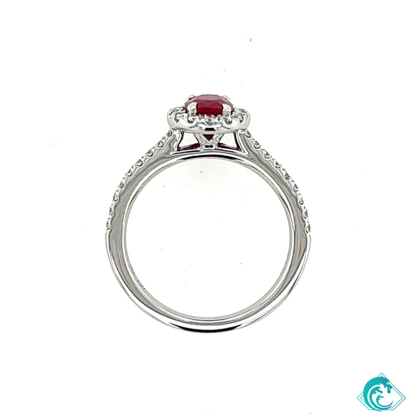 18KW Oval Ruby Ring