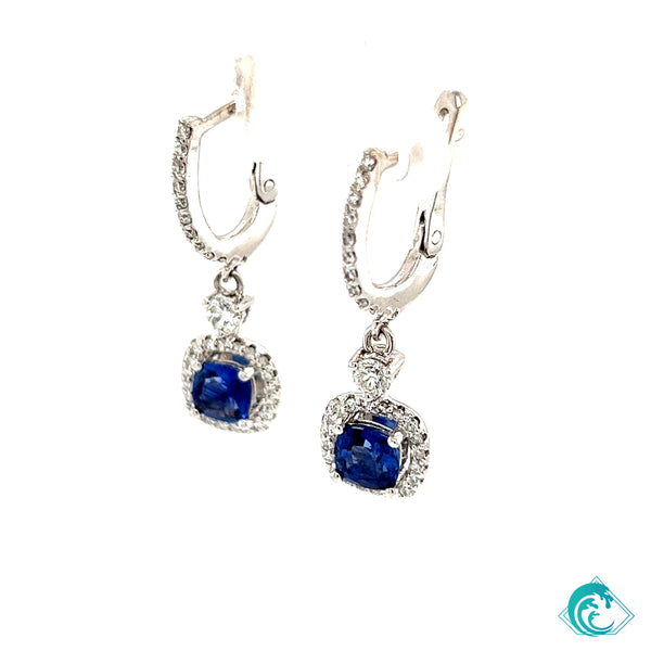 14K WG Sapphire & Diamond Margo Earrings