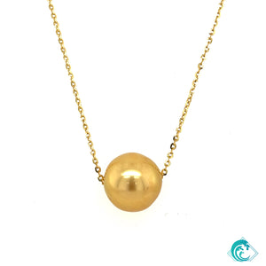 14K YG Golden Indonesian Pearl Floater