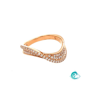18K Rose Diamond Swirl Ring