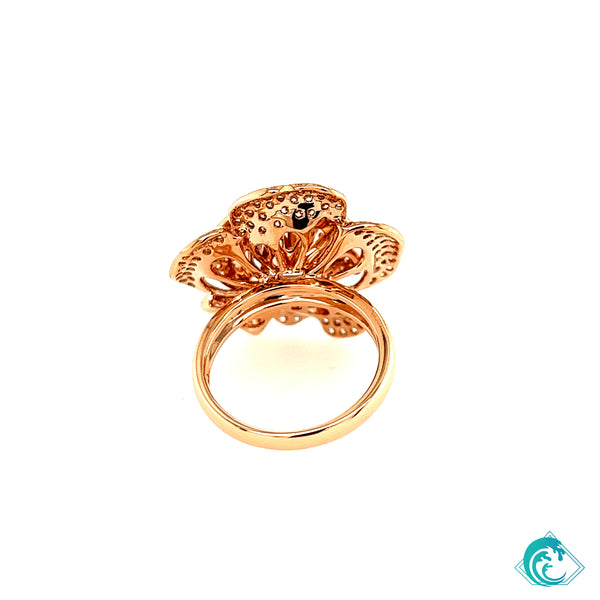 18KR Ara Rose Diamond Floral Ring